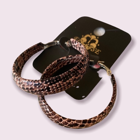 Snakeskin Hoop Earrings - Picture 2 of 4